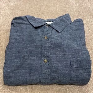 5XLT Casual heather blue long sleeved button up